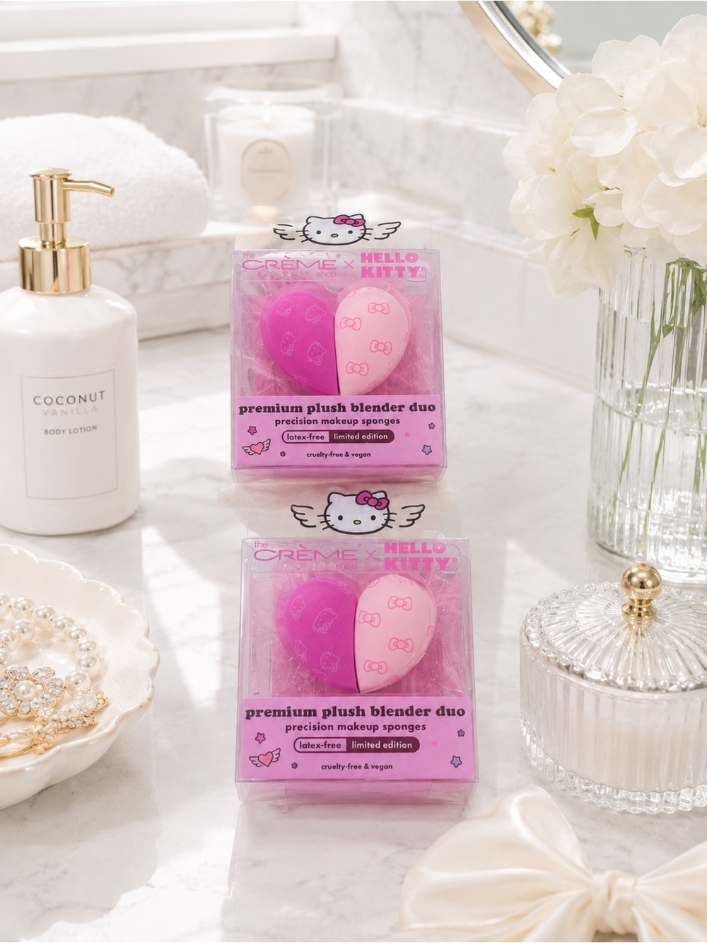 2 pack Crème x Hello Kitty Premium Plush Blender Duo Pink Mix Sanrio Y2K gift